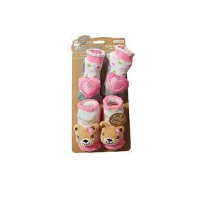 Baby Girl Rattle Booties Socks